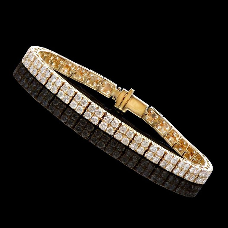 14k Yellow Gold Diamond Bracelet
