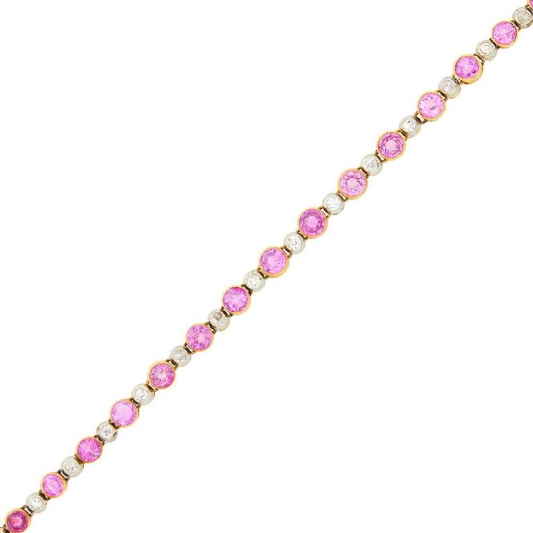 Pink Sapphire and Diamond Bracelet