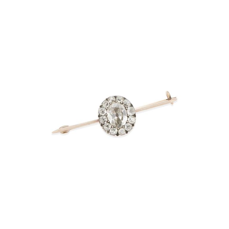 8k Yellow Gold Diamond Brooch