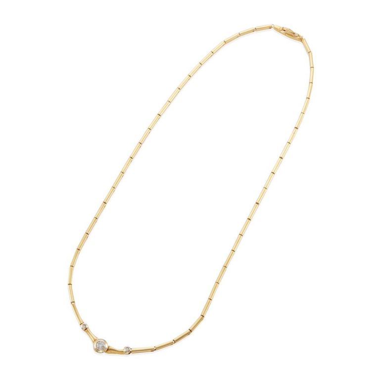 19k Yellow Gold Diamond Necklace