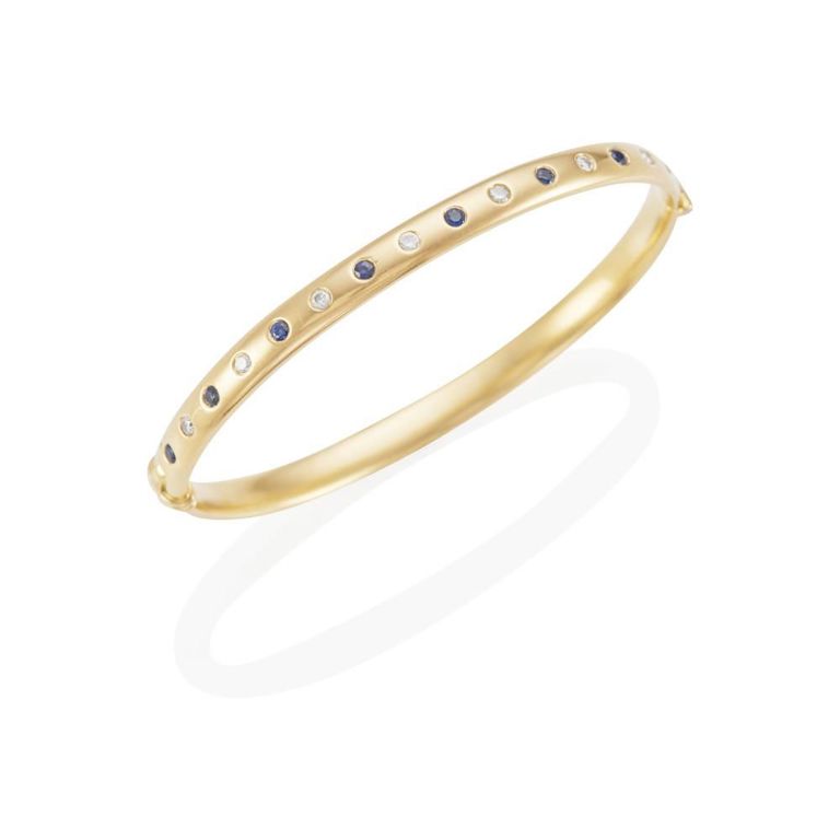 18k Yellow Gold Sapphire and Diamond Bracelet