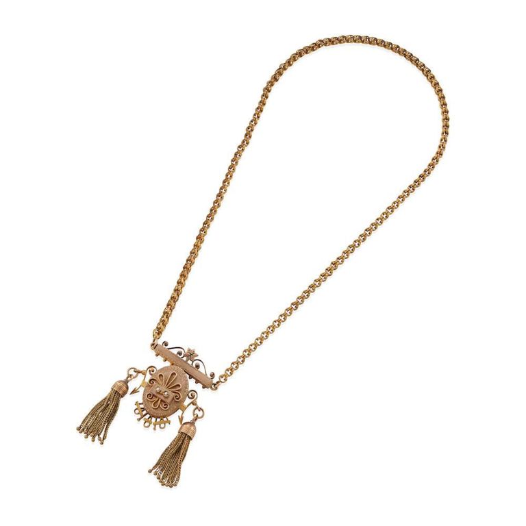 10k Yellow Gold Seed Pearl Necklace