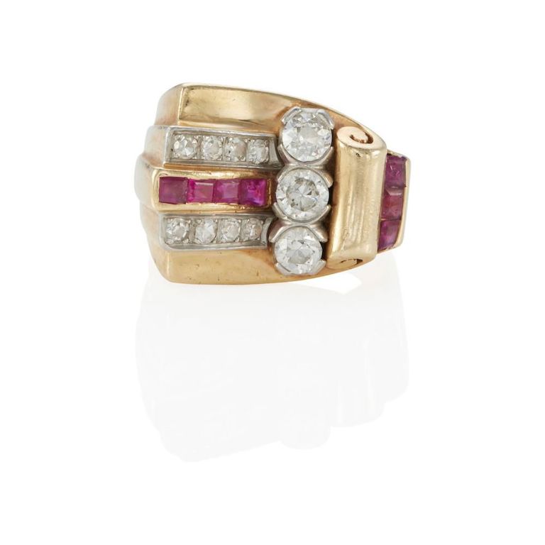 14k Yellow Gold Ruby and Diamond Ring