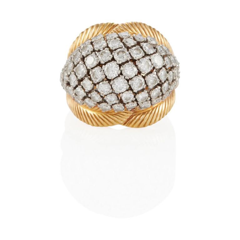 18k White and Yellow Gold Diamond Ring
