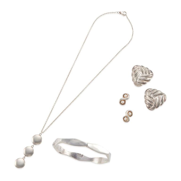 Group of Silver and Cultured Pearl Jewelry