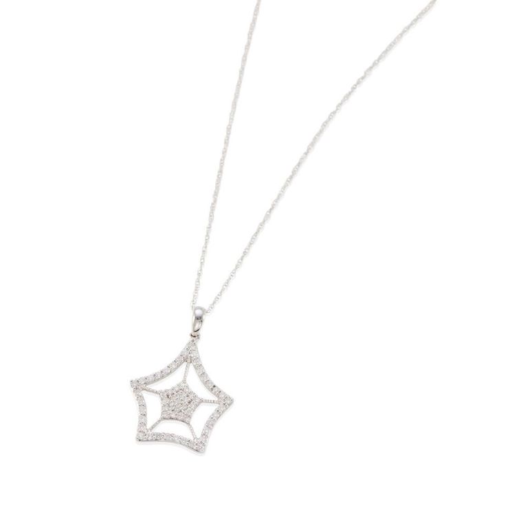 18k White Gold Diamond Pendant Necklace