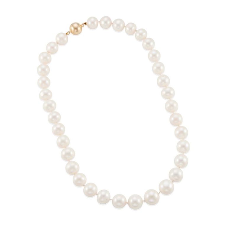 Cultured Pearl and Diamond Necklace