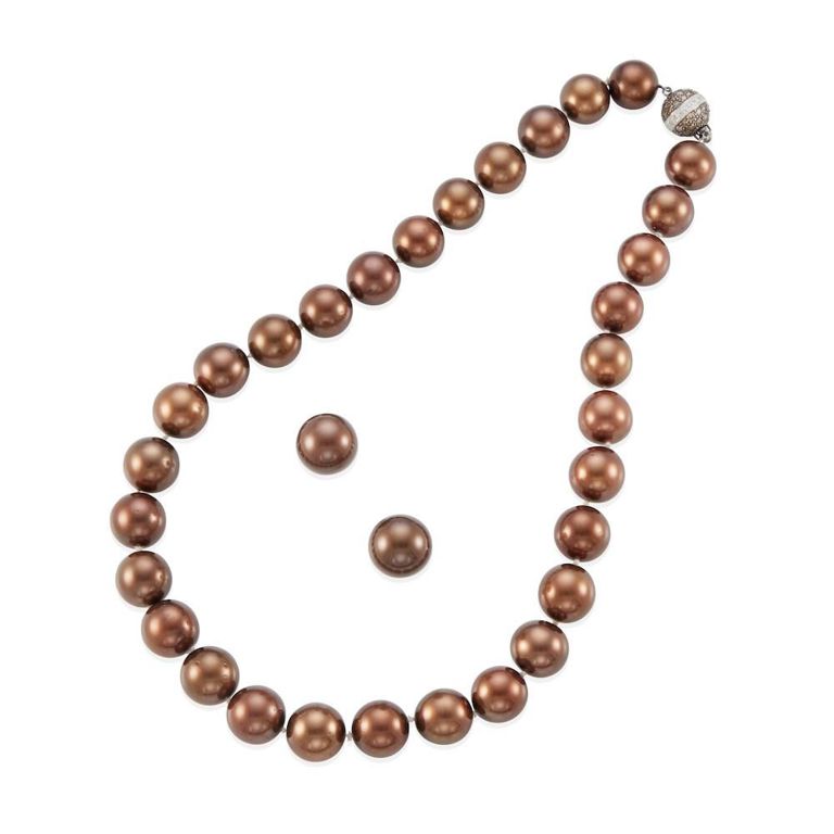 14k Gold, Pearl Necklace and Earrings