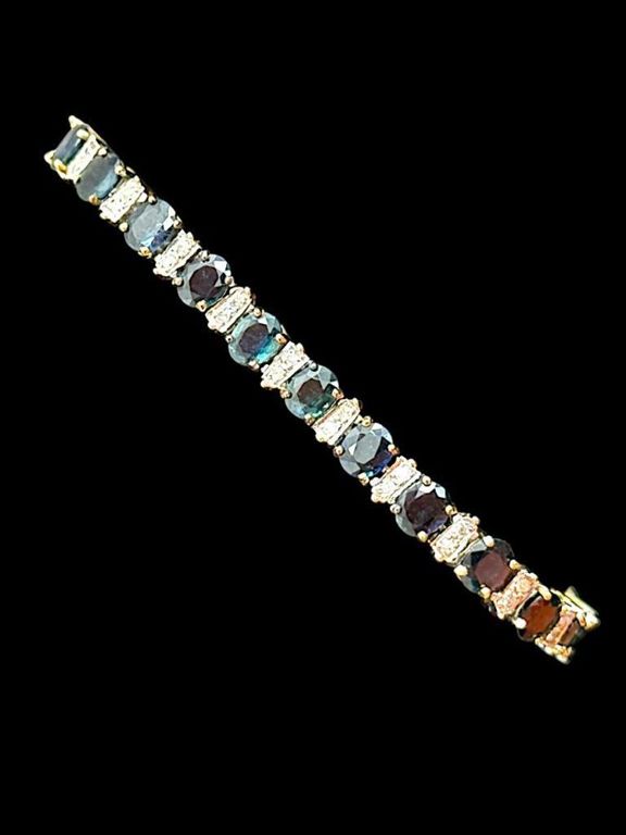14k Gold Diamond and Sapphire Bracelet