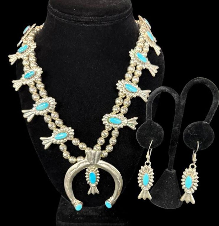 Sterling Silver Necklace and Earrings