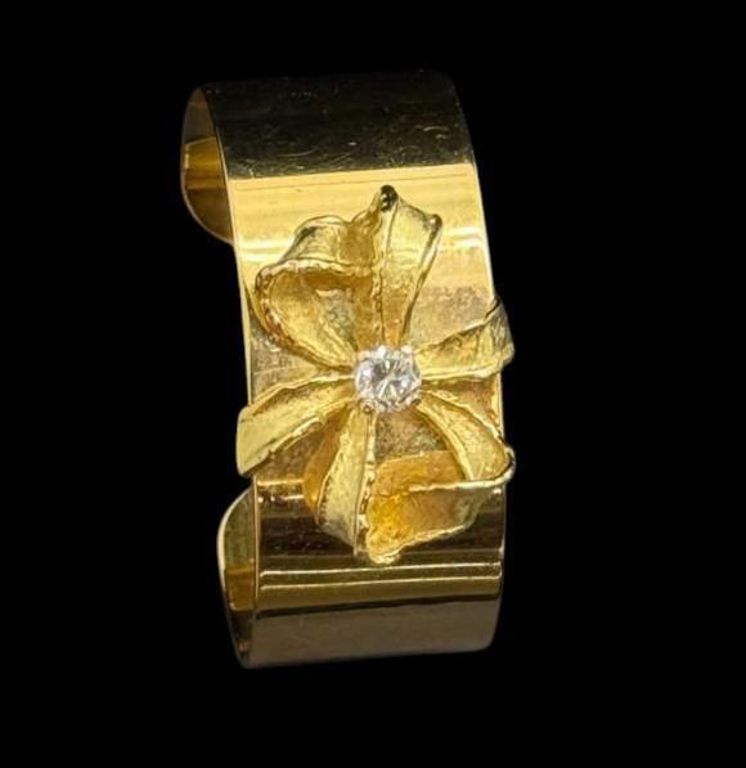 18k Gold Diamond Cuff Bracelet