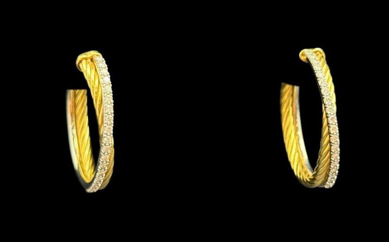 18k Gold Diamond Earrings