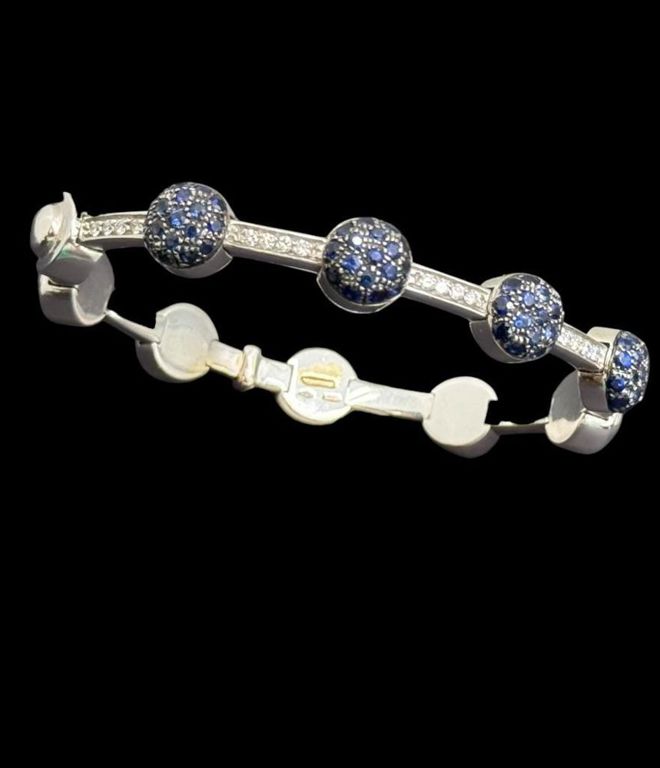 18k Gold Diamond and Sapphire Bracelet
