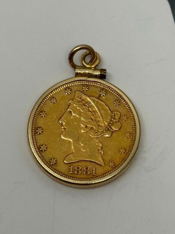 14k Gold Coin Pendant