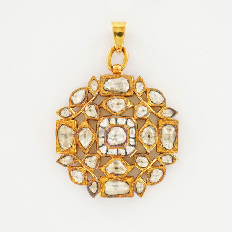Gold-Tone Metal Diamond Pendant