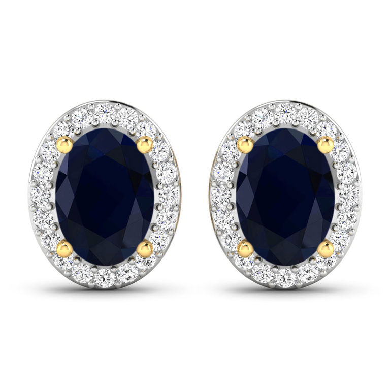 14k Yellow Gold Sapphire Earrings