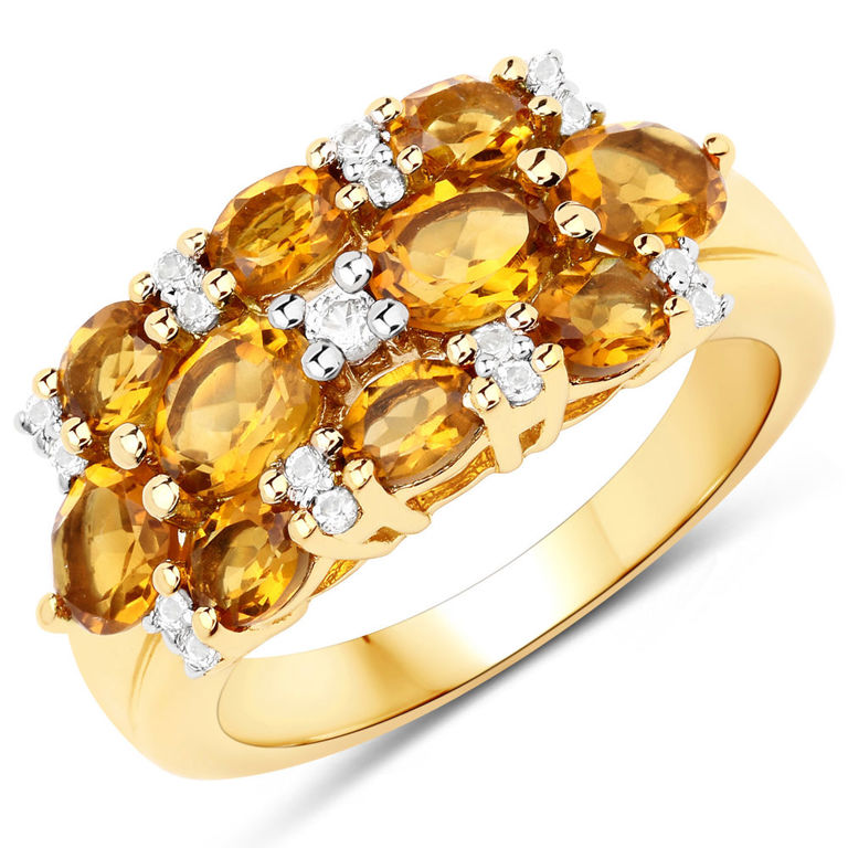 Citrine and White Topaz Ring
