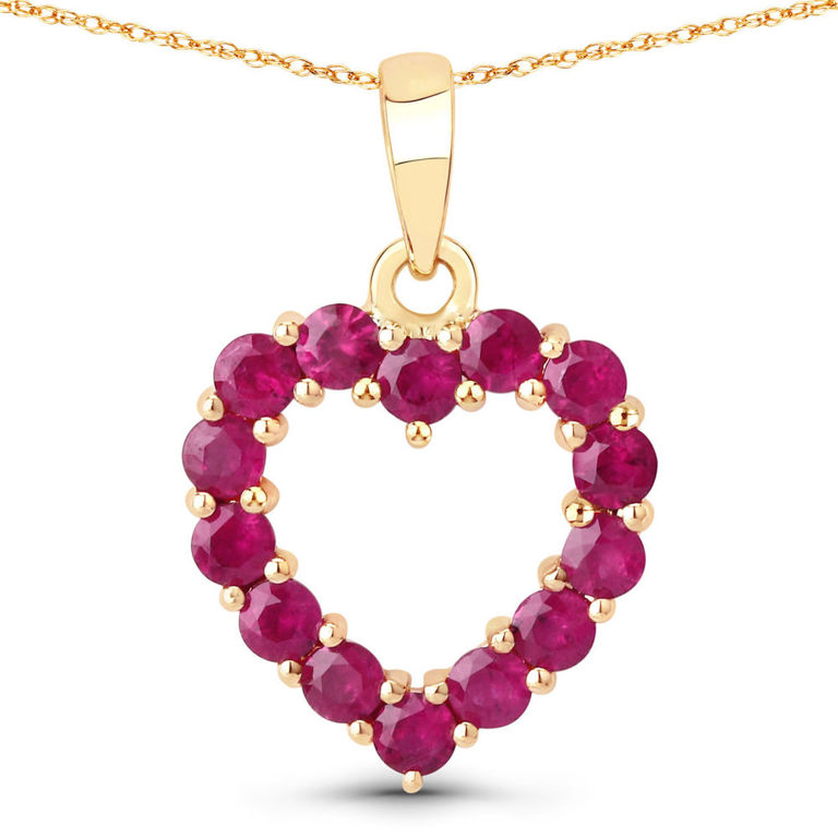 10k Yellow Gold Ruby Pendant Necklace