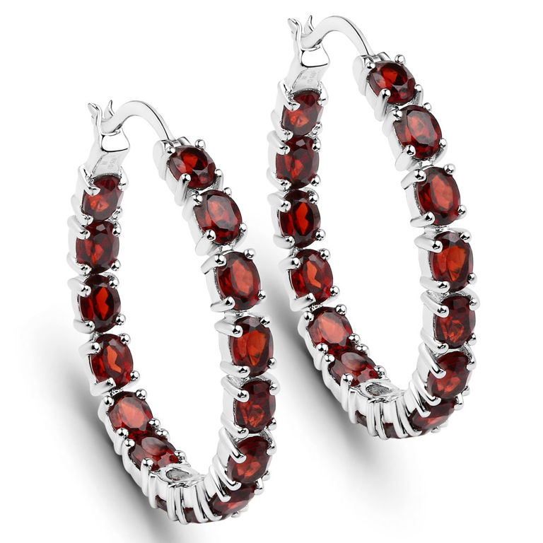Sterling Silver Garnet Earrings