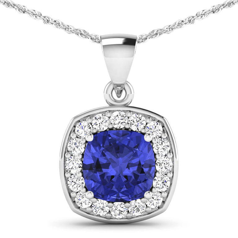 Tanzanite and Diamond Pendant Necklace