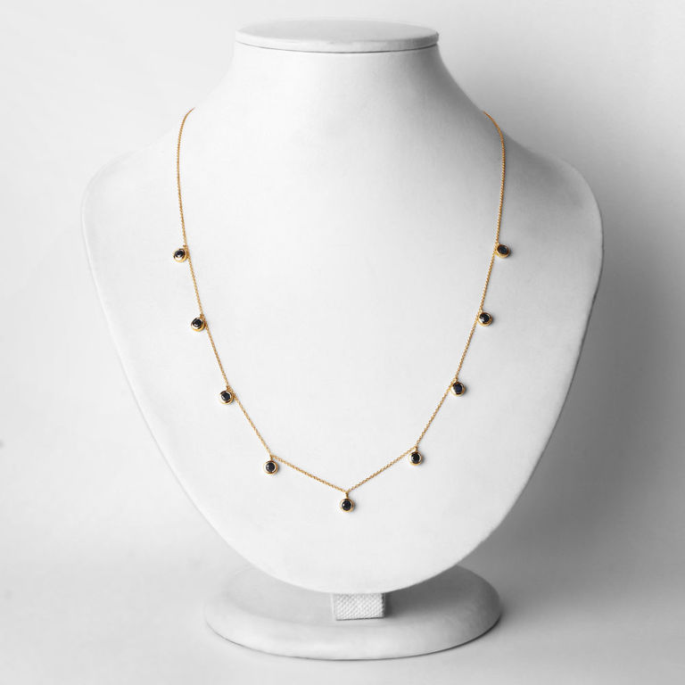 10k Yellow Gold Sapphire Necklace