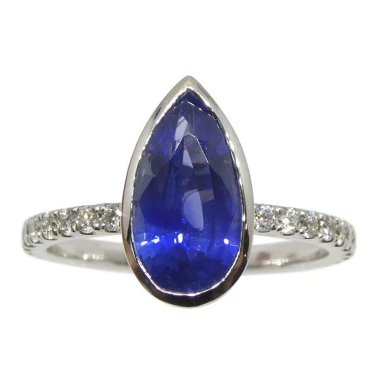 18k White Gold Sapphire and Diamond Ring