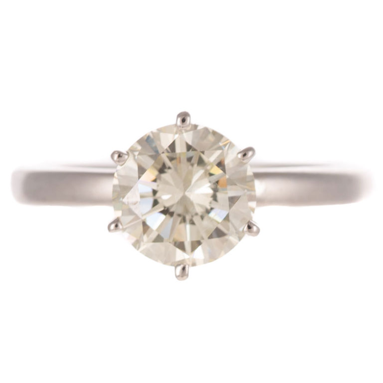 14k White Gold Diamond Solitaire Ring