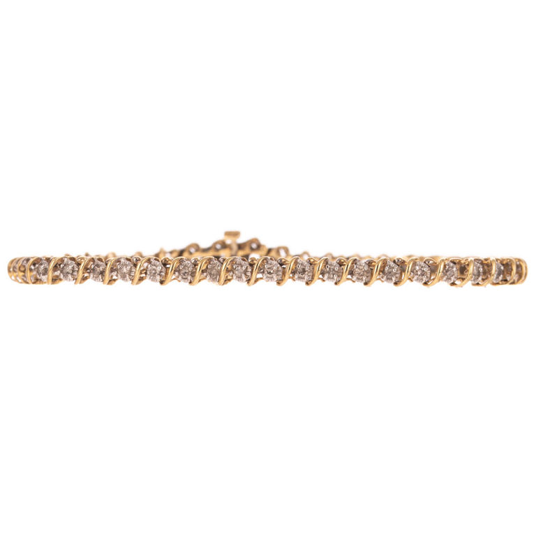 10k Yellow Gold Diamond Bracelet