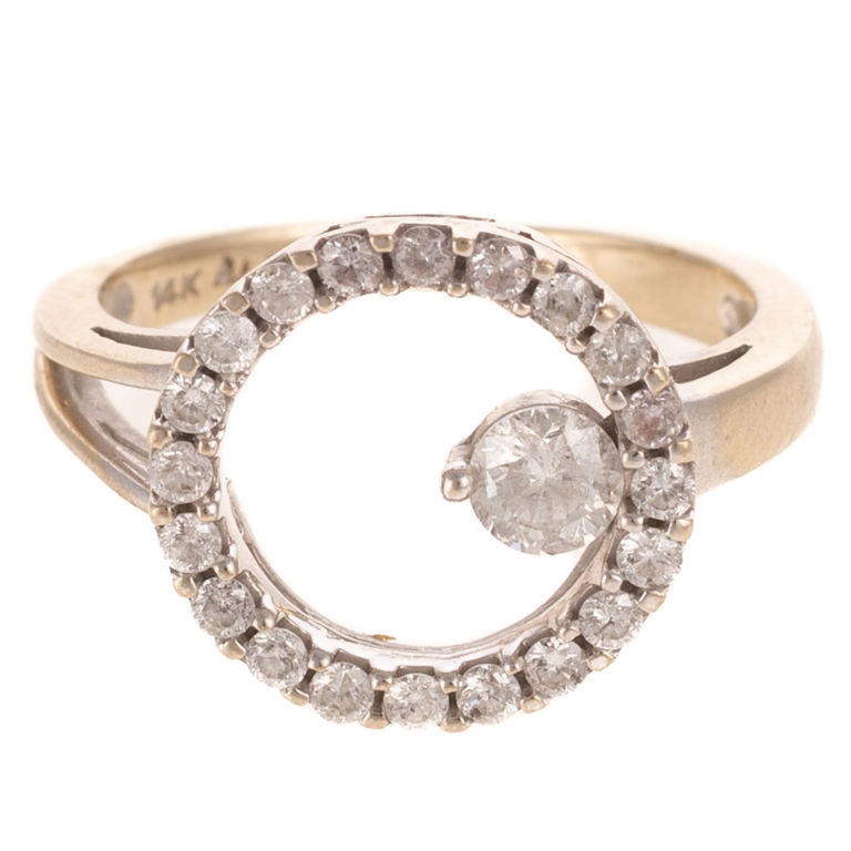 14k White Gold Diamond Ring