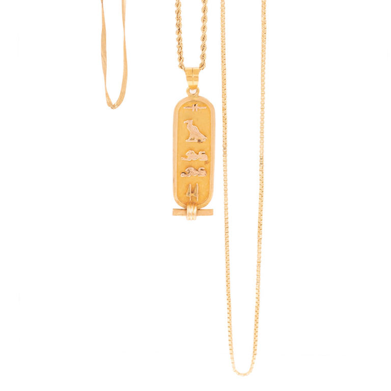14k and 18k Gold Chains and Pendant Set
