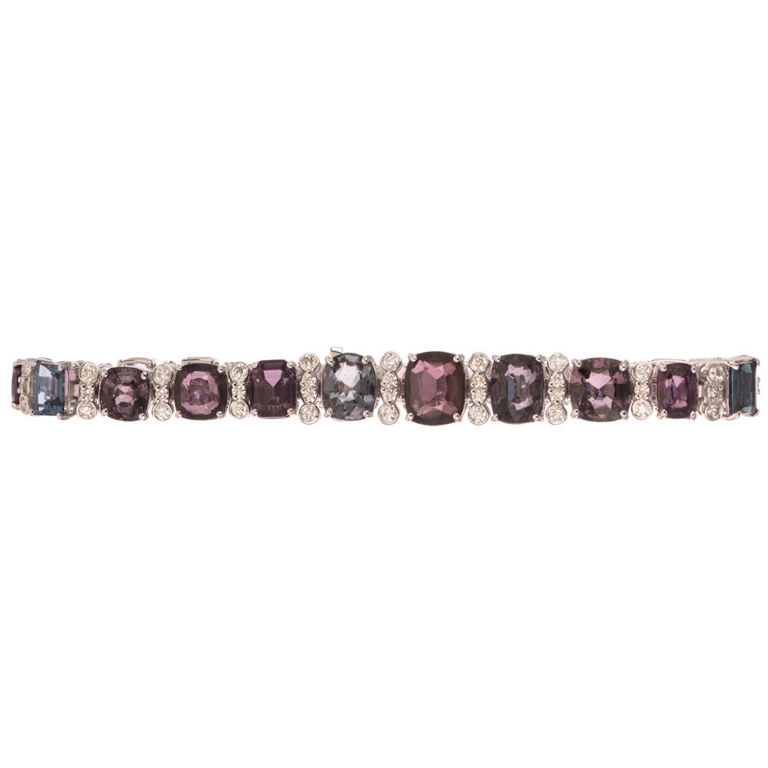 Platinum Spinel and Diamond Bracelet