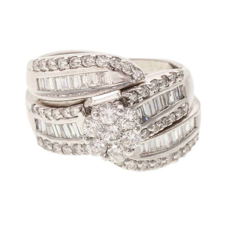 14k White Gold Diamond Wedding Set
