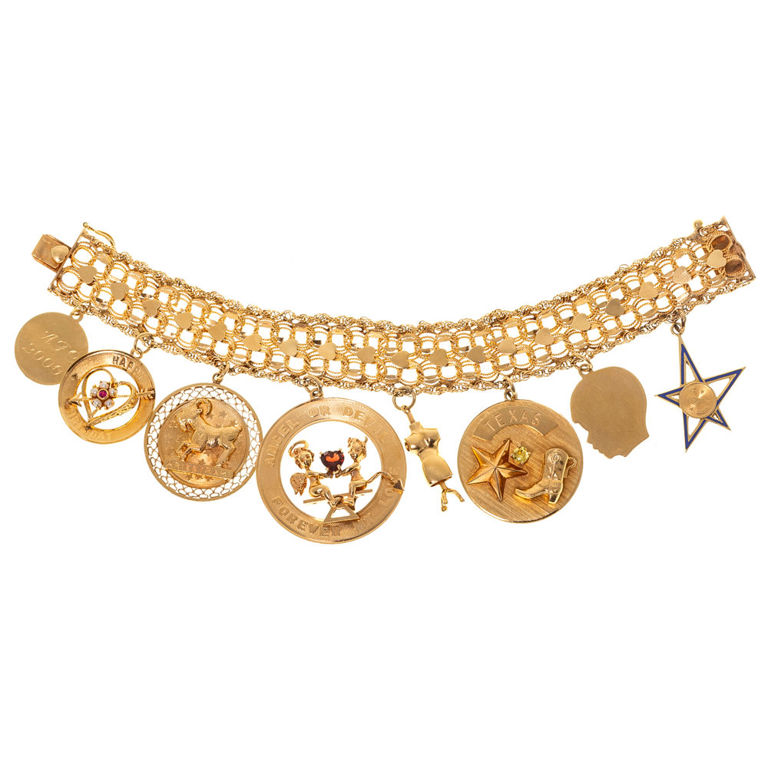 14k Yellow Gold Charm Bracelet