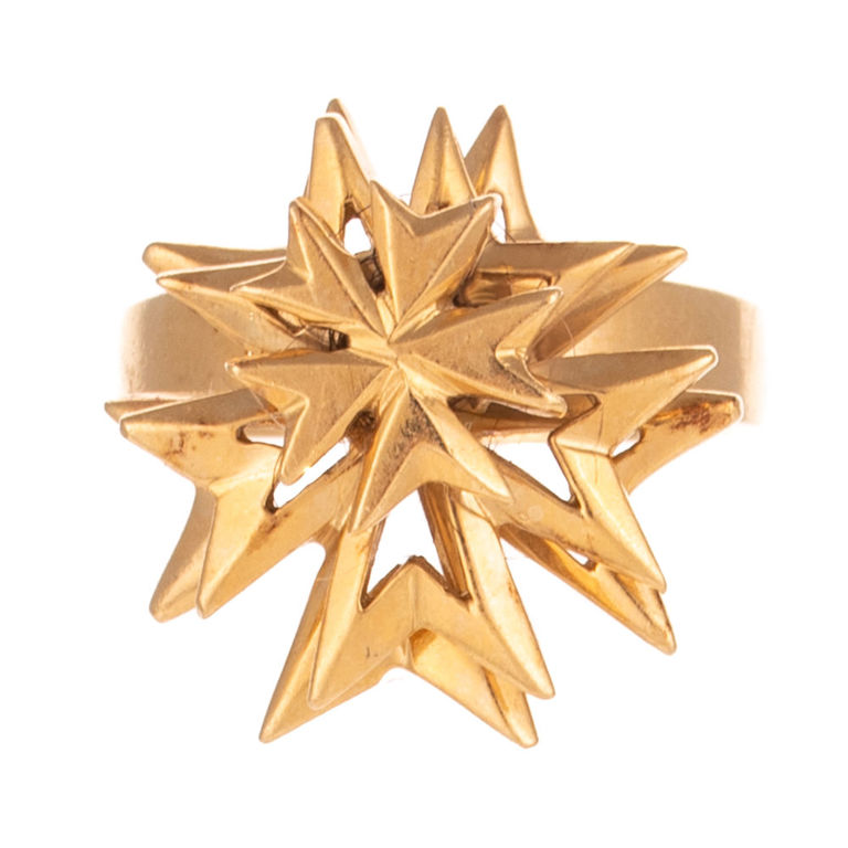 14k Yellow Gold Star Kinetic Motion Ring