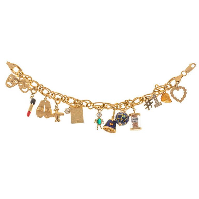 14k Yellow Gold Charm Bracelet