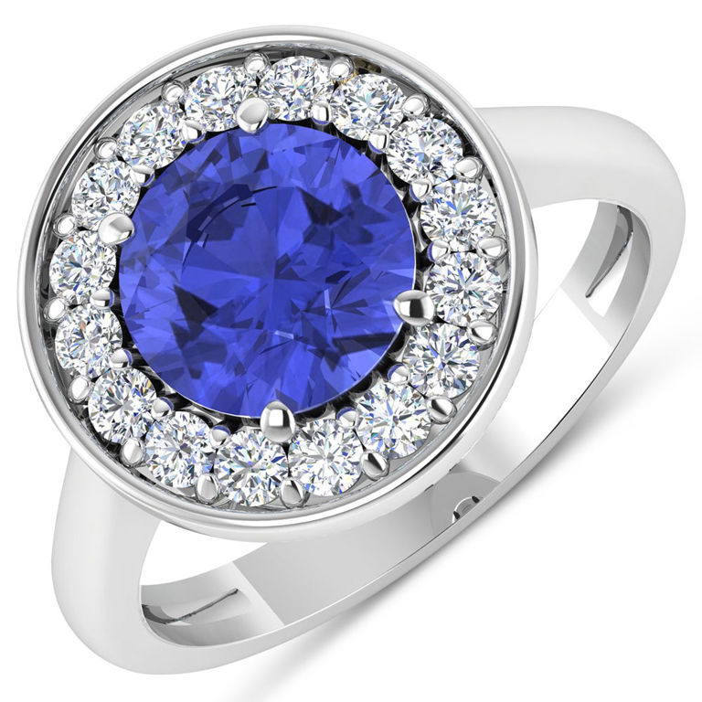 14k Gold Tanzanite and Diamond Ring
