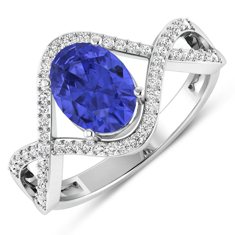 14k Gold Tanzanite and Diamond Ring