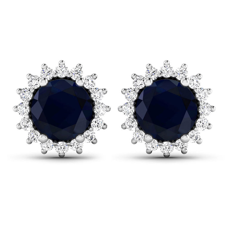 14k Gold Sapphire and Diamond Earrings