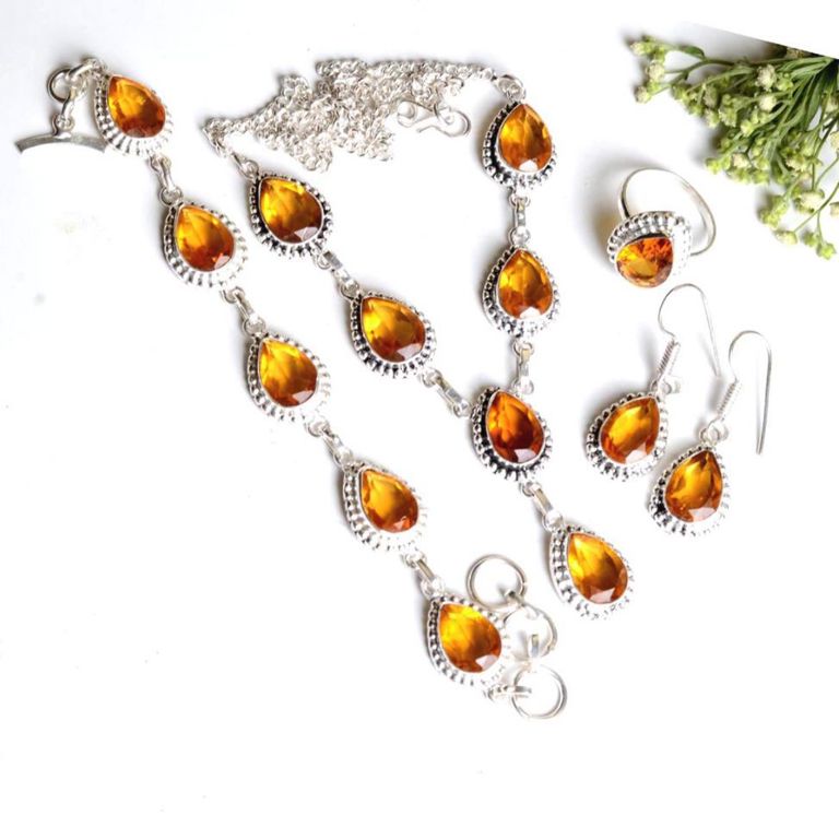 Sterling Silver Sapphire Jewelry Set