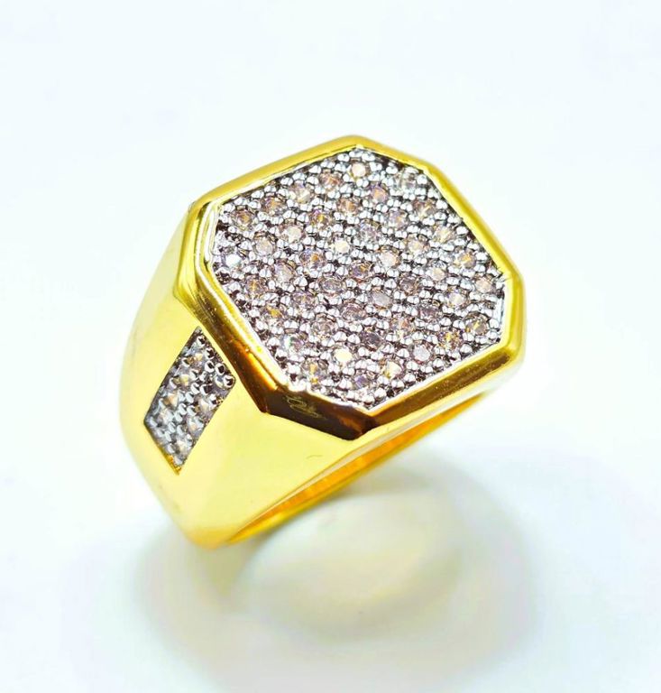 14k Gold Plate Simulated Diamond Ring