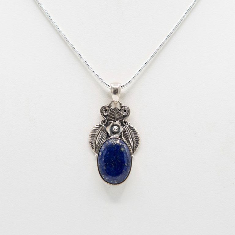 Sterling Silver Lapis Lazuli Pendant Necklace