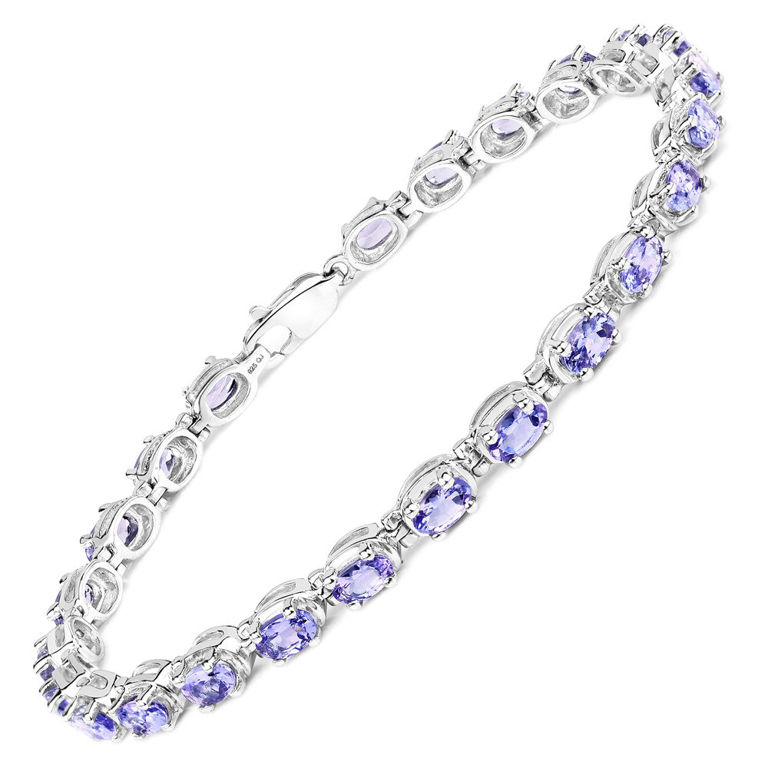 Rhodium Plated Tanzanite Bracelet
