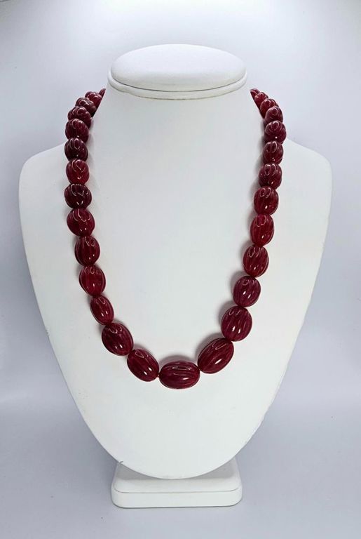 Natural Ruby Bead Necklace