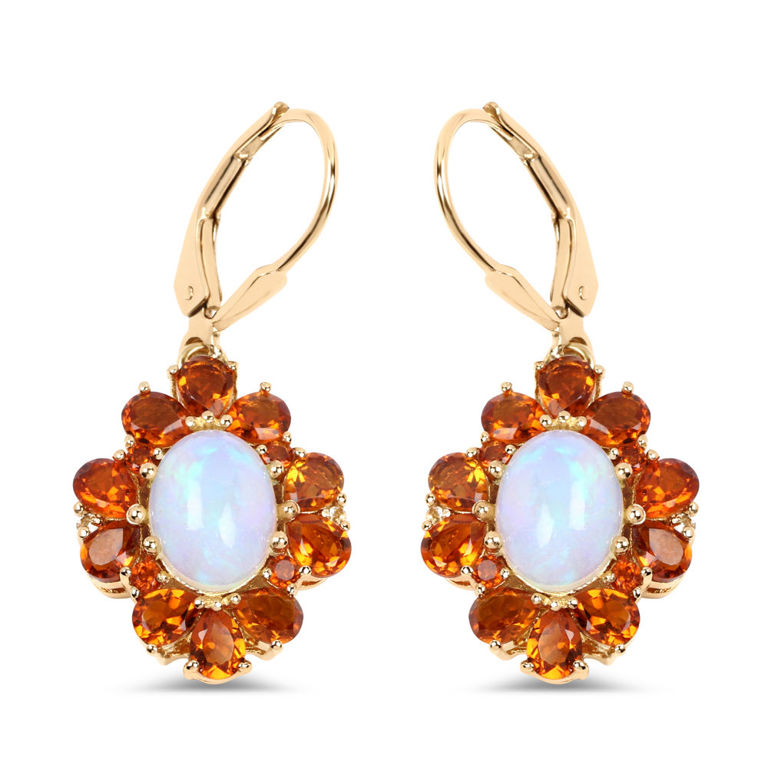 Gold Plated Opal, Citrine and Topaz Earrings
