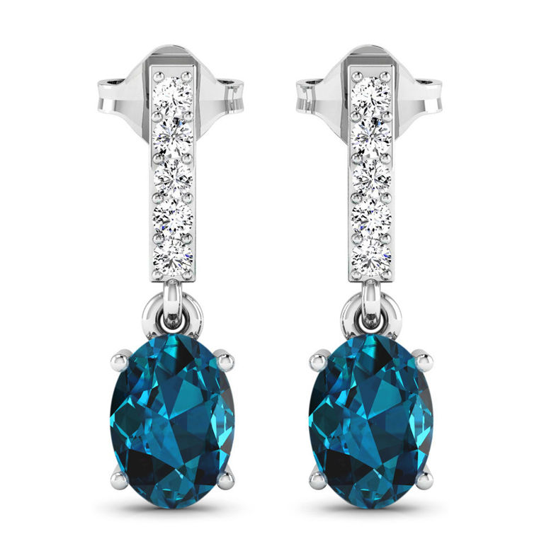 14k Gold Topaz and Diamond Earrings