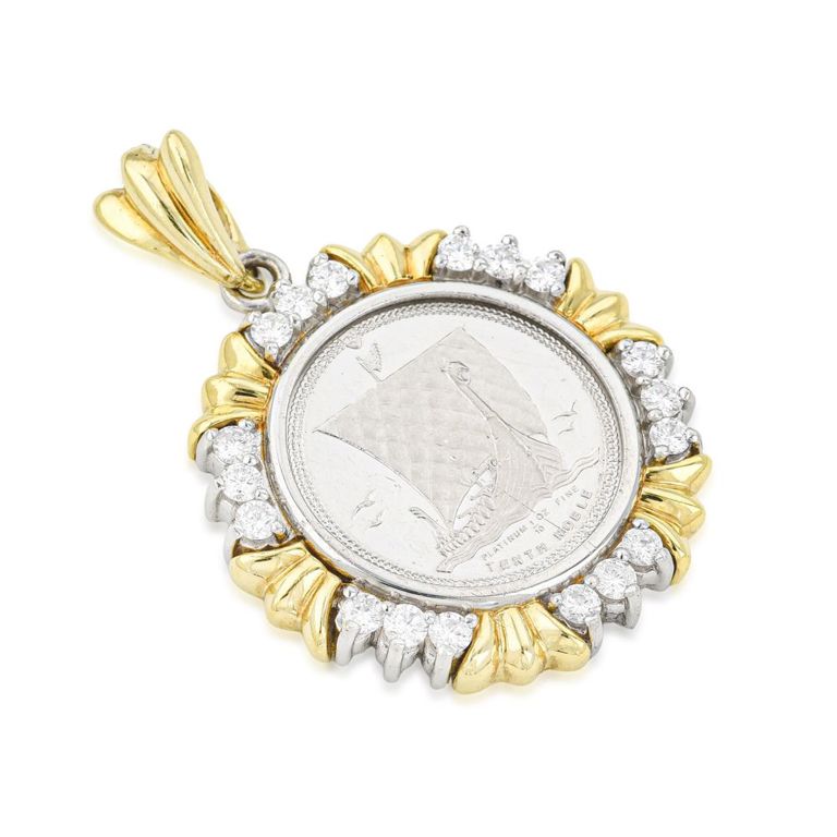 Diamond Coin Pendant
