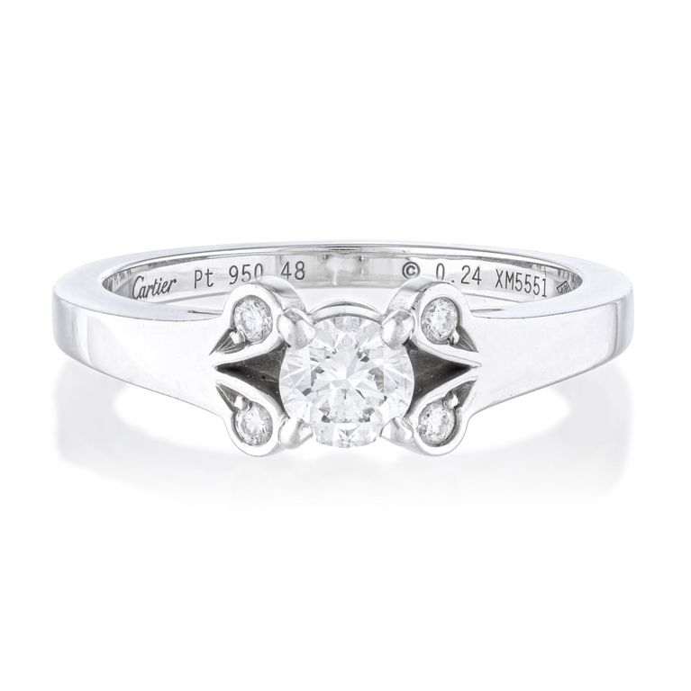 Cartier Platinum Diamond Solitaire Ring