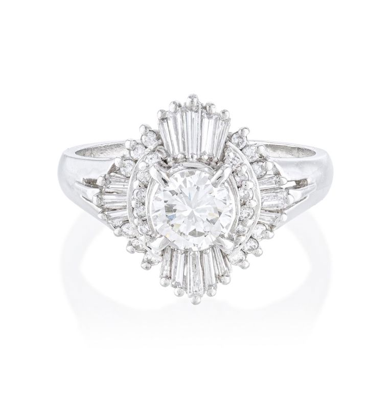 Platinum Diamond Cluster Ring