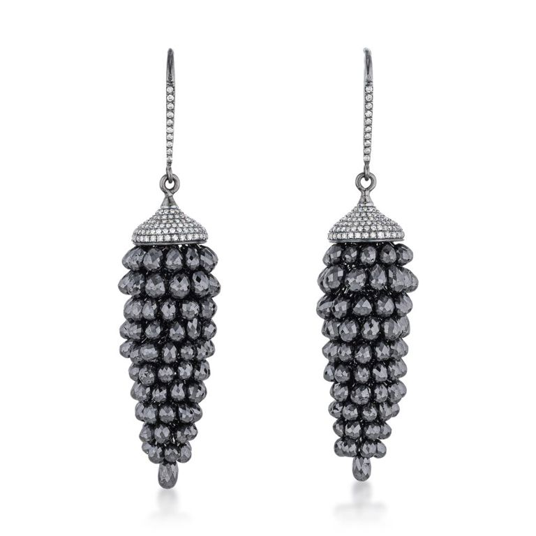 Black Diamond Grape Earrings