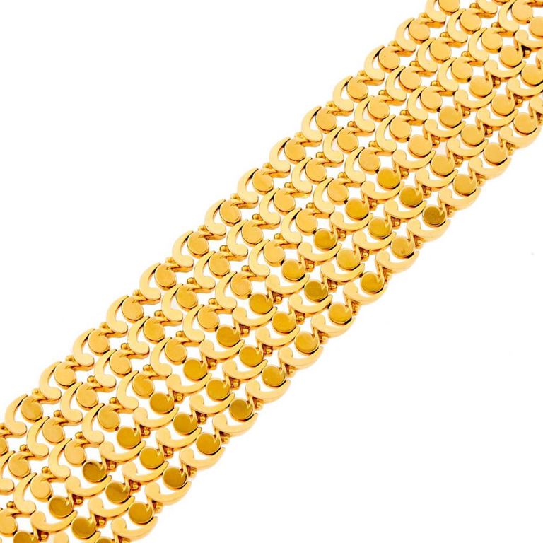 18k Wide Gold Bracelet